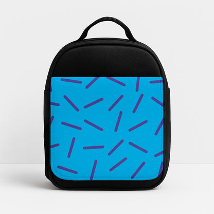 Blue Line Pattern - Eighties Insulated Lunchbox