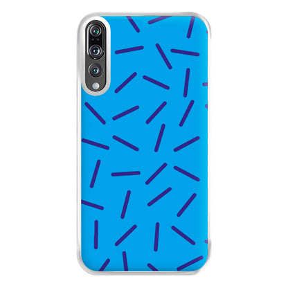 Blue Line Pattern - Eighties Phone Case for Huawei P20 Pro