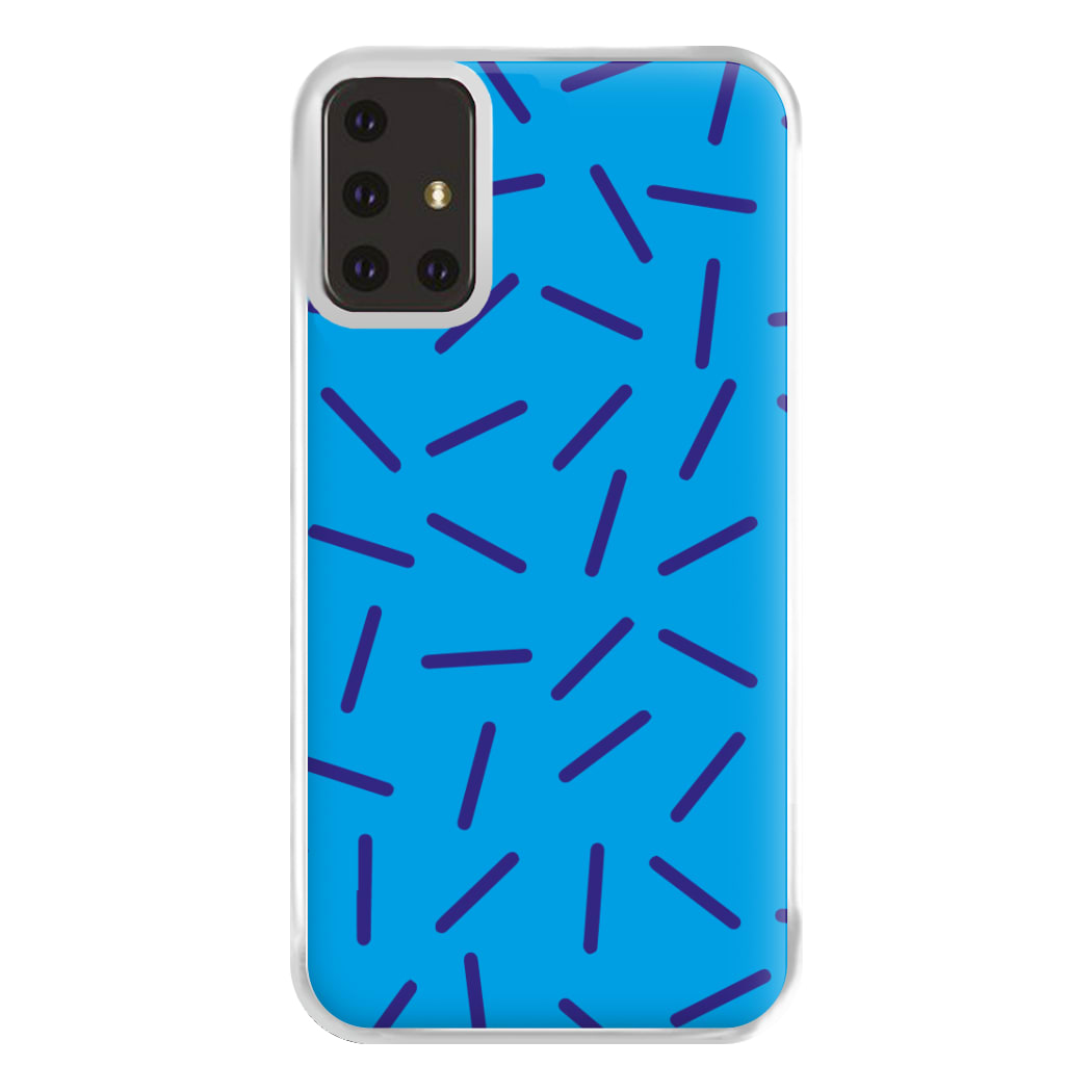 Blue Line Pattern - Eighties Phone Case for Galaxy A71