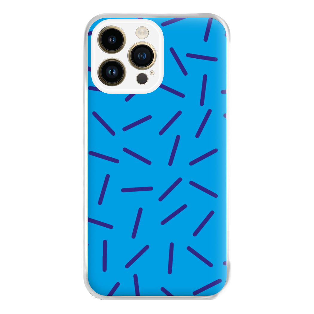 Blue Line Pattern - Eighties Phone Case for iPhone 14 Pro Max