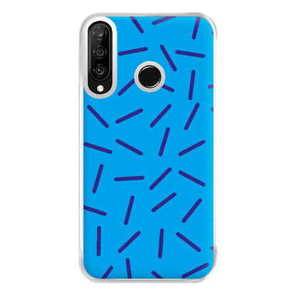 Blue Line Pattern - Eighties Phone Case for Huawei P30 Lite