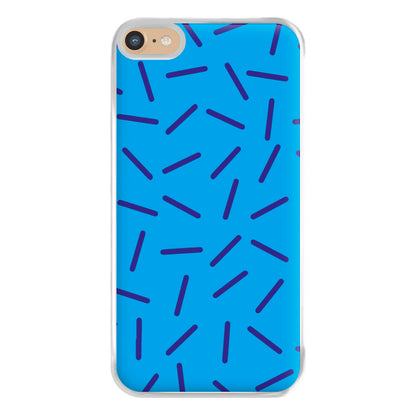 Blue Line Pattern - Eighties Phone Case for iPhone 6 Plus / 7 Plus / 8 Plus