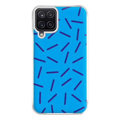 Blue Line Pattern - Eighties Phone Case for Galaxy A12