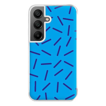 Blue Line Pattern - Eighties Phone Case for Galaxy A55