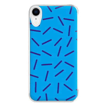 Blue Line Pattern - Eighties Phone Case for iPhone XR