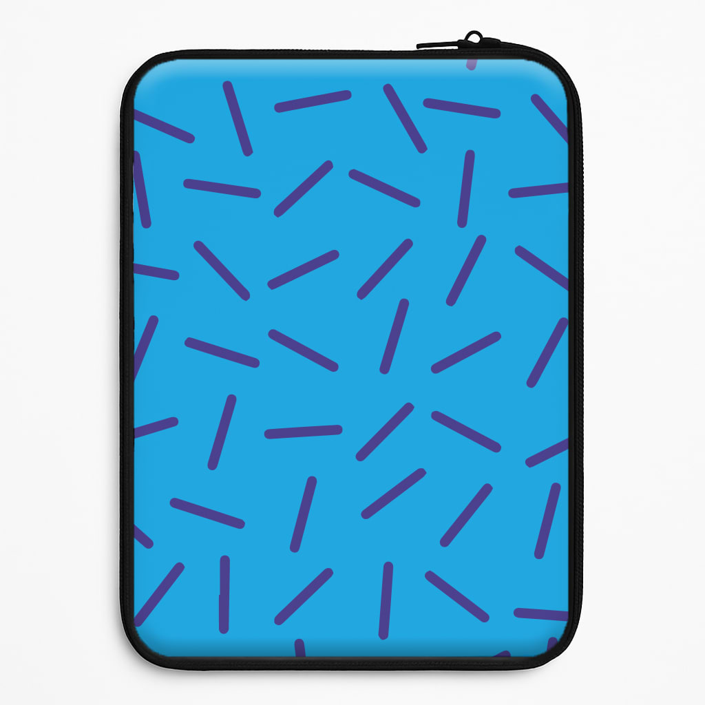 Blue Line Pattern - Eighties Laptop Sleeve