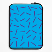 Blue Line Pattern - Eighties Laptop Sleeve 1