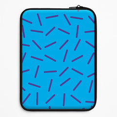 Blue Line Pattern - Eighties Laptop Sleeve