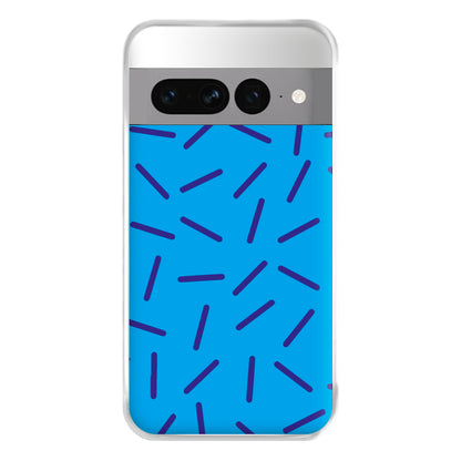 Blue Line Pattern - Eighties Phone Case for Google Pixel 7 Pro