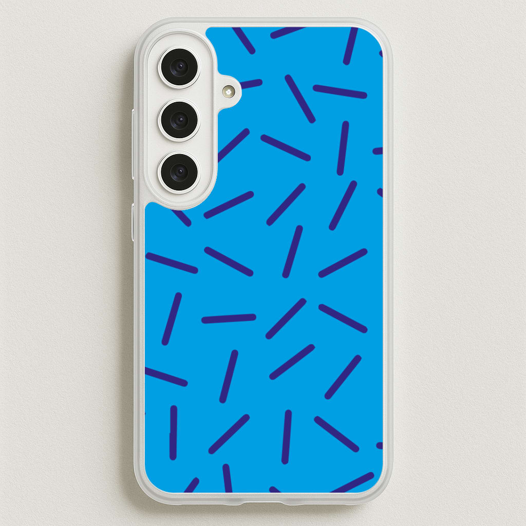 Blue Line Pattern - Eighties Phone Case for Galaxy S25FE