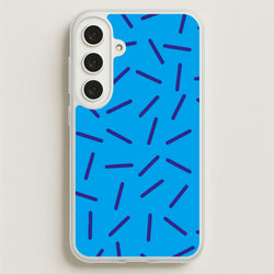 Blue Line Pattern - Eighties Phone Case for Galaxy S25FE