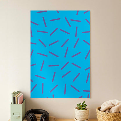 Blue Line Pattern - Eighties Poster