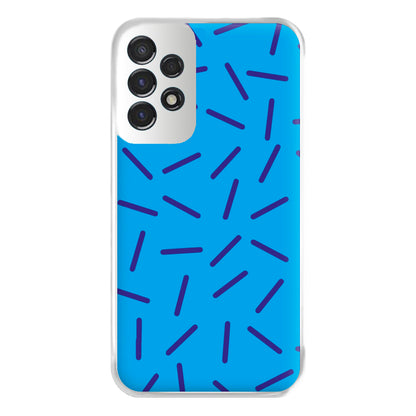 Blue Line Pattern - Eighties Phone Case for Galaxy A53