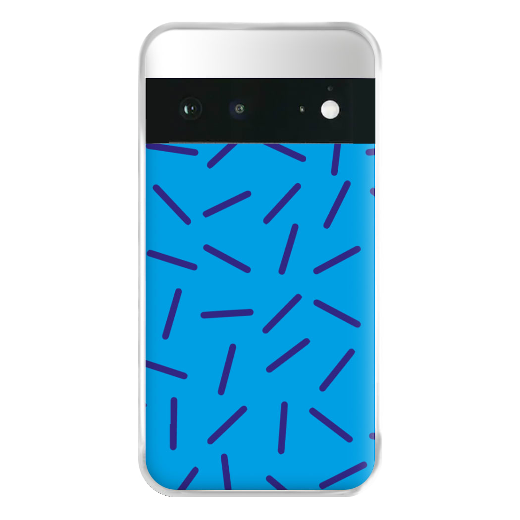 Blue Line Pattern - Eighties Phone Case for Google Pixel 6a