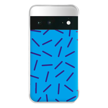 Blue Line Pattern - Eighties Phone Case for Google Pixel 6a