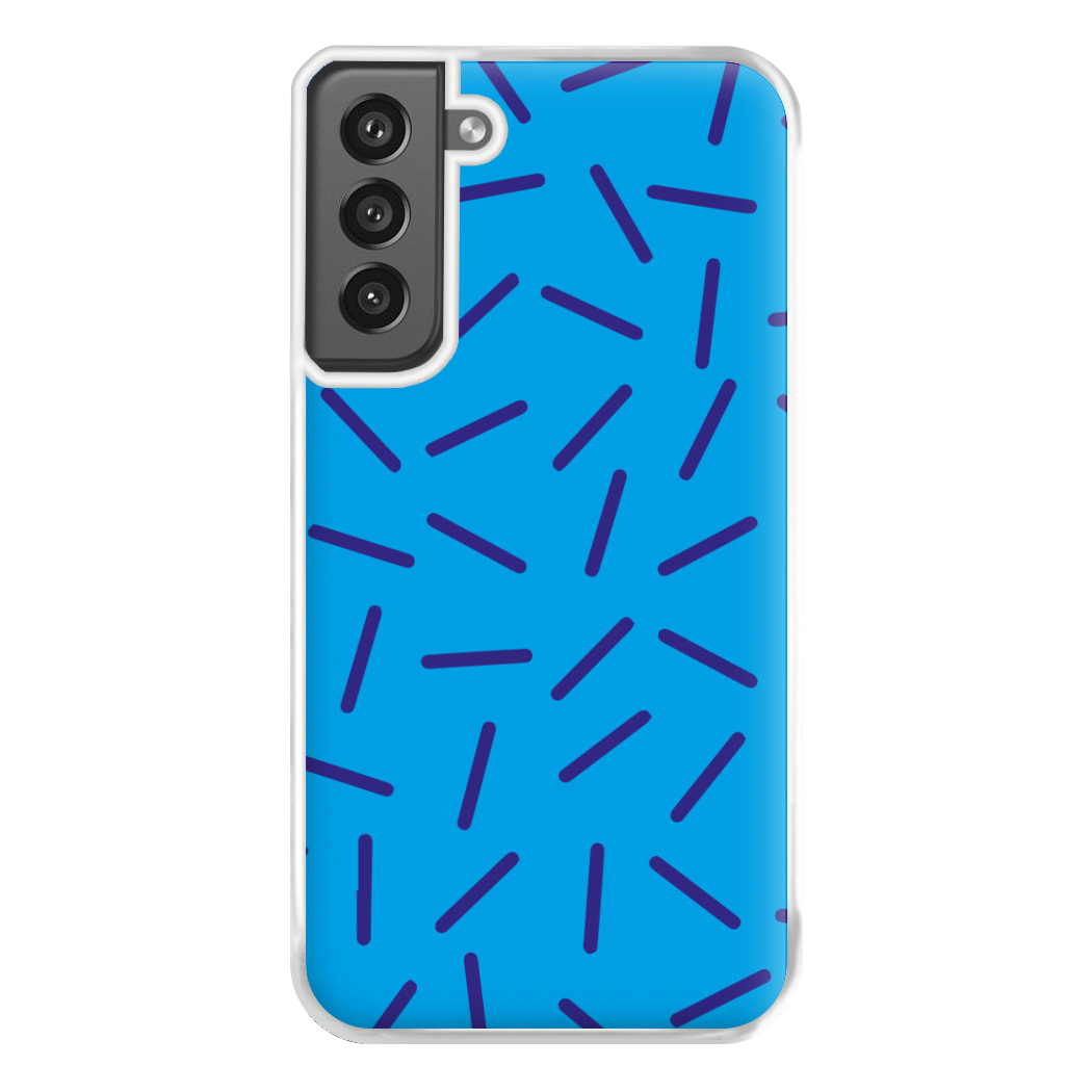 Blue Line Pattern - Eighties Phone Case for Galaxy S21FE