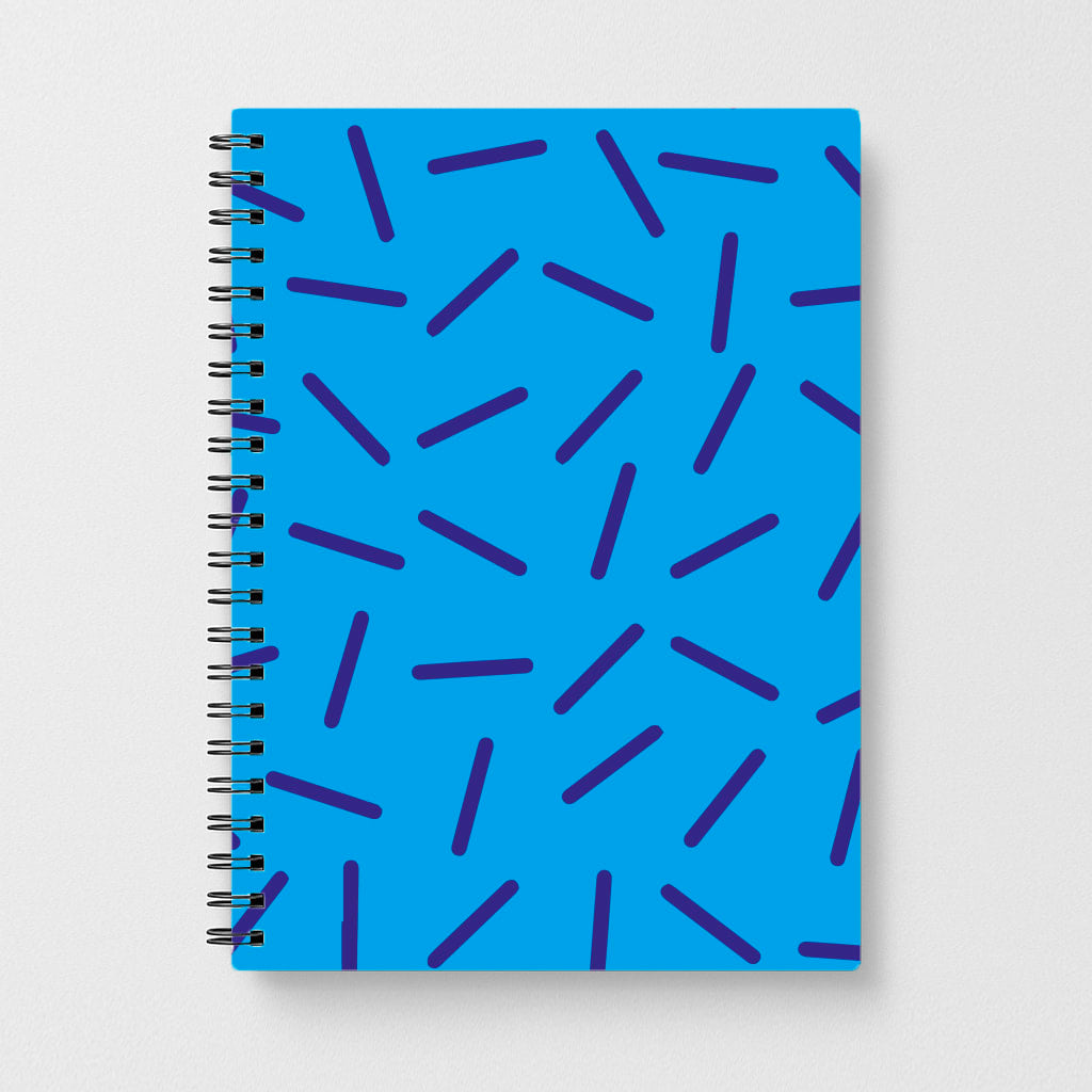 Blue Line Pattern - Eighties Notebook