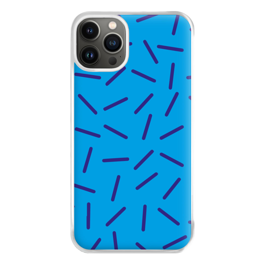 Blue Line Pattern - Eighties Phone Case for iPhone 13