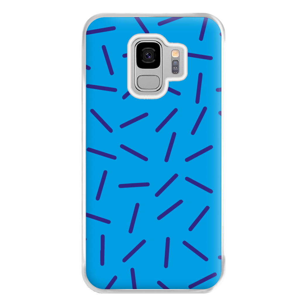 Blue Line Pattern - Eighties Phone Case for Galaxy S9 Plus