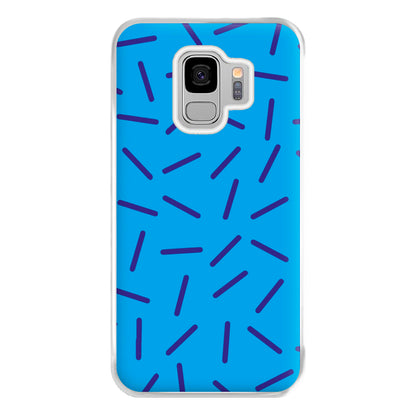 Blue Line Pattern - Eighties Phone Case for Galaxy S9 Plus