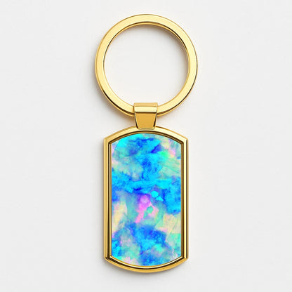 Electric Blue Gold Keyring