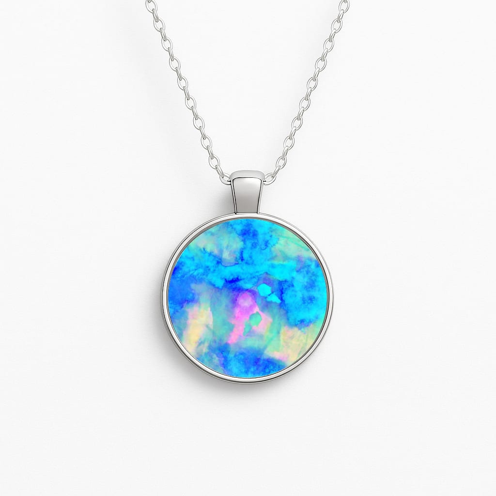 Electric Blue Circle Necklace