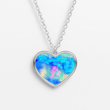 Electric Blue Heart Necklace