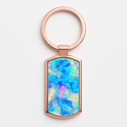 Electric Blue Rose Gold Keyring