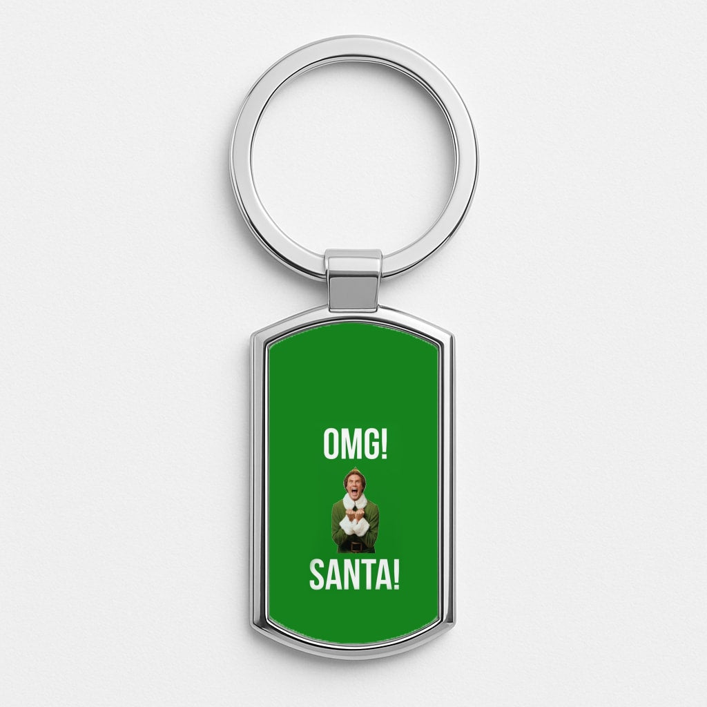 OMG SANTA! - Elf Silver Keyring