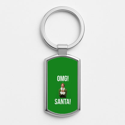 OMG SANTA! - Elf Silver Keyring