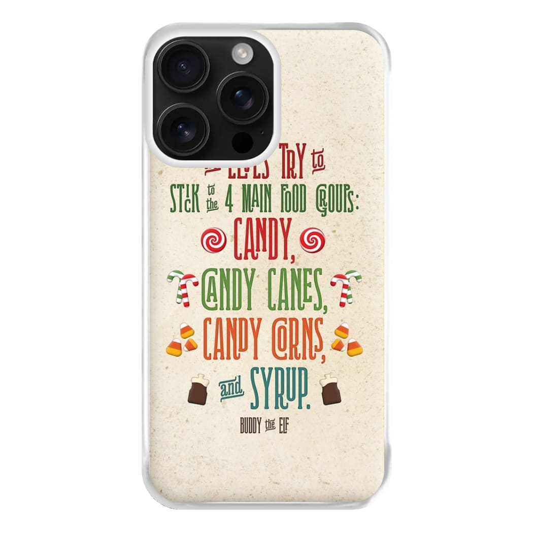 The Four Main Food Groups - Elf Phone Case