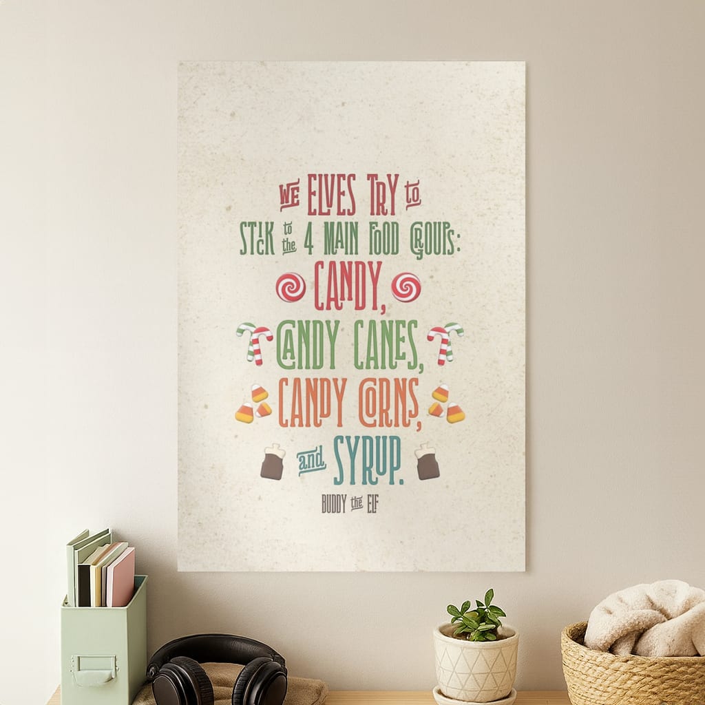 The Four Main Food Groups - Elf Poster