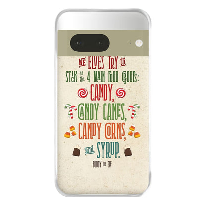 The Four Main Food Groups - Elf Phone Case for Google Pixel 7a