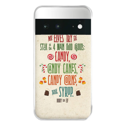 The Four Main Food Groups - Elf Phone Case for Google Pixel 6a