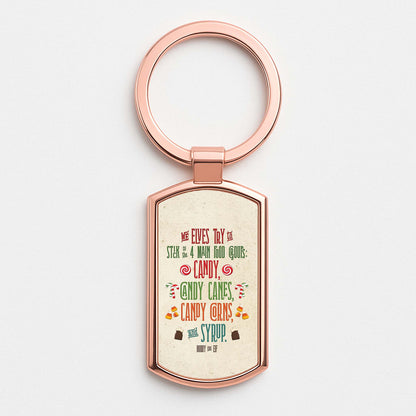 The Four Main Food Groups - Elf Rose Gold Keyring