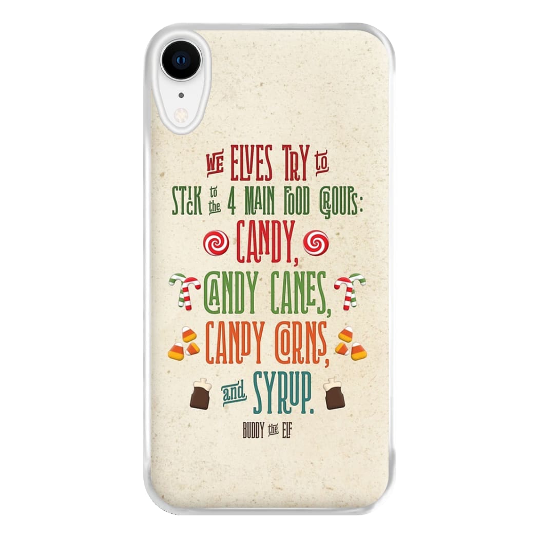 The Four Main Food Groups - Elf Phone Case for iPhone XR