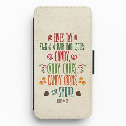 The Four Main Food Groups - Elf Flip / Wallet Phone Case