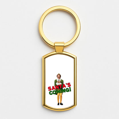 Buddy The Elf - Santa's Coming! Gold Keyring
