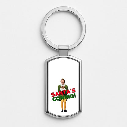 Buddy The Elf - Santa's Coming! Silver Keyring