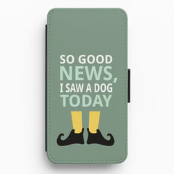 I Saw A Dog Today - Elf Flip / Wallet Phone Case