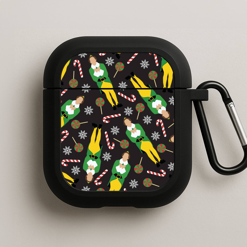 Elf Candy Cane Pattern AirPods Case