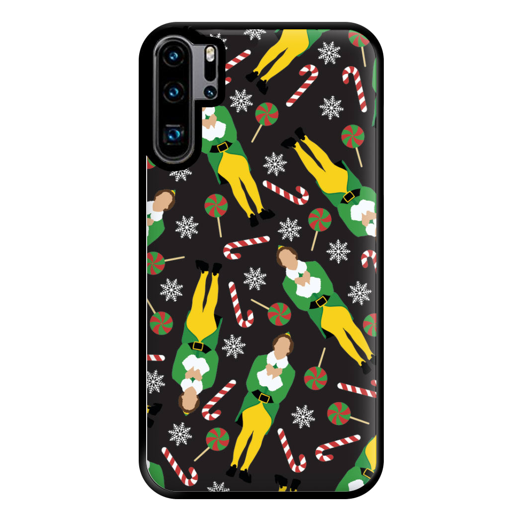 Elf Candy Cane Pattern Phone Case for Huawei P30 Pro