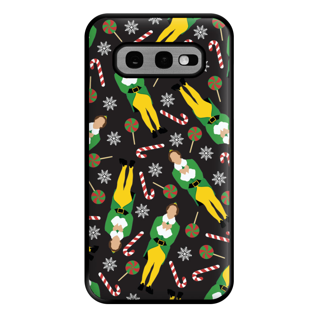 Elf Candy Cane Pattern Phone Case for Galaxy S10e