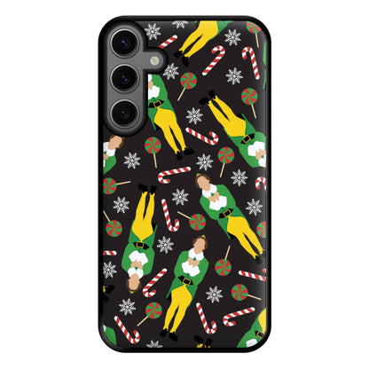 Elf Candy Cane Pattern Phone Case for Galaxy S23FE