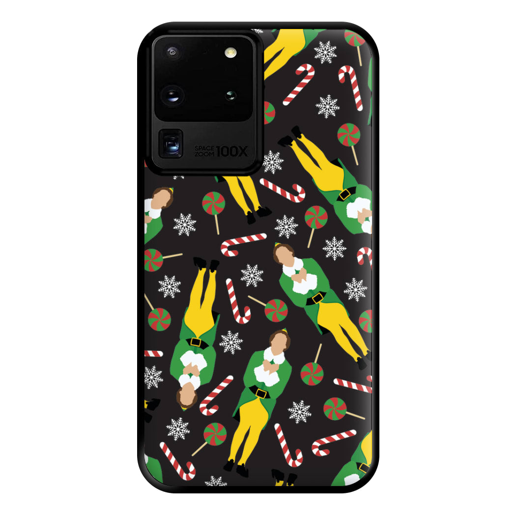 Elf Candy Cane Pattern Phone Case for Galaxy S20 Ultra