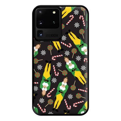 Elf Candy Cane Pattern Phone Case for Galaxy S20 Ultra