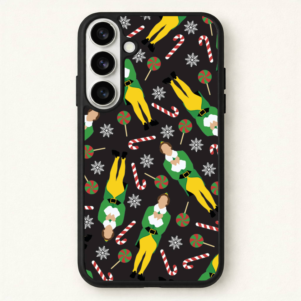 Elf Candy Cane Pattern Phone Case for Galaxy S26