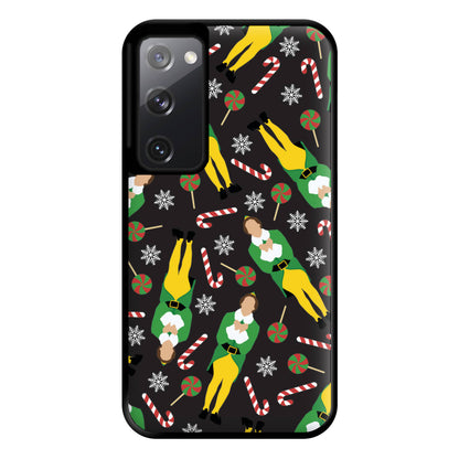 Elf Candy Cane Pattern Phone Case for Galaxy S20FE