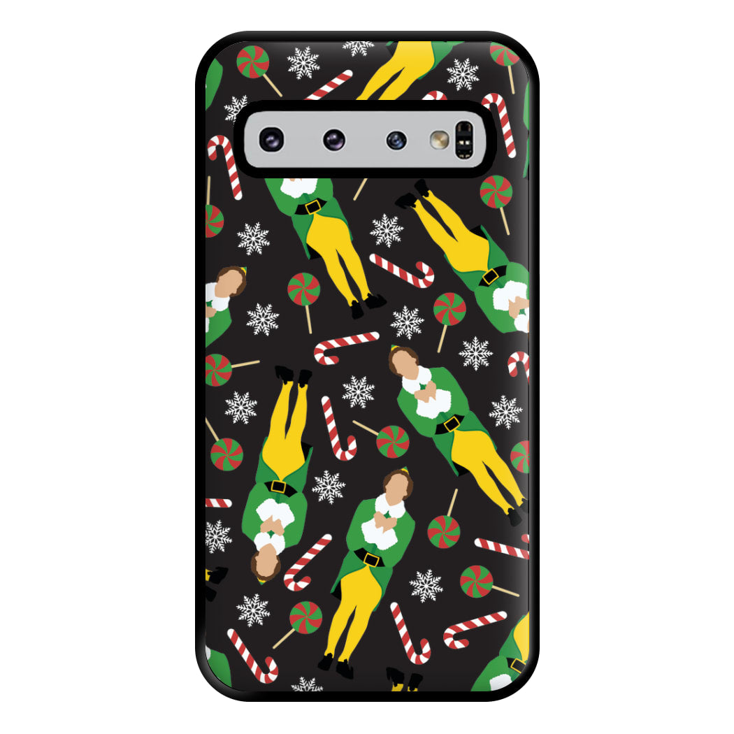 Elf Candy Cane Pattern Phone Case for Galaxy S10 Plus