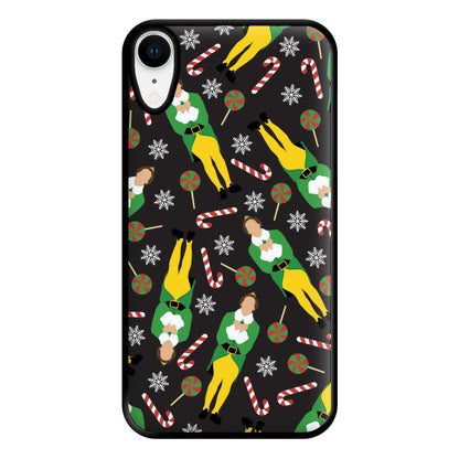 Elf Candy Cane Pattern Phone Case for iPhone XR